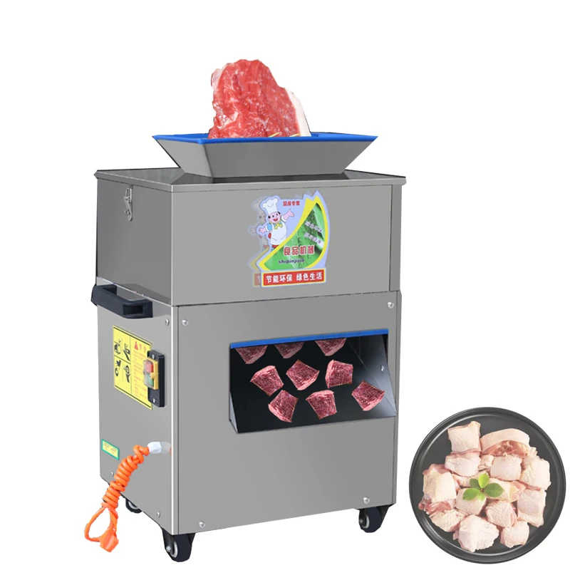 High Quality Automatic Poultry Meat Dicer beef Cutting Fish Shredding Machine Frozen Meat Slicer 1.5-3cm Chicken Cube Meat Cutte