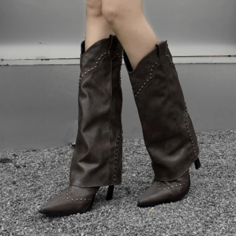 

Sexy Pointed Toe High Boots Women Knee High Heels Shoes Designer 2025 Trend New Fashion Winter Chelsea Boots Pumps Mujer Botas