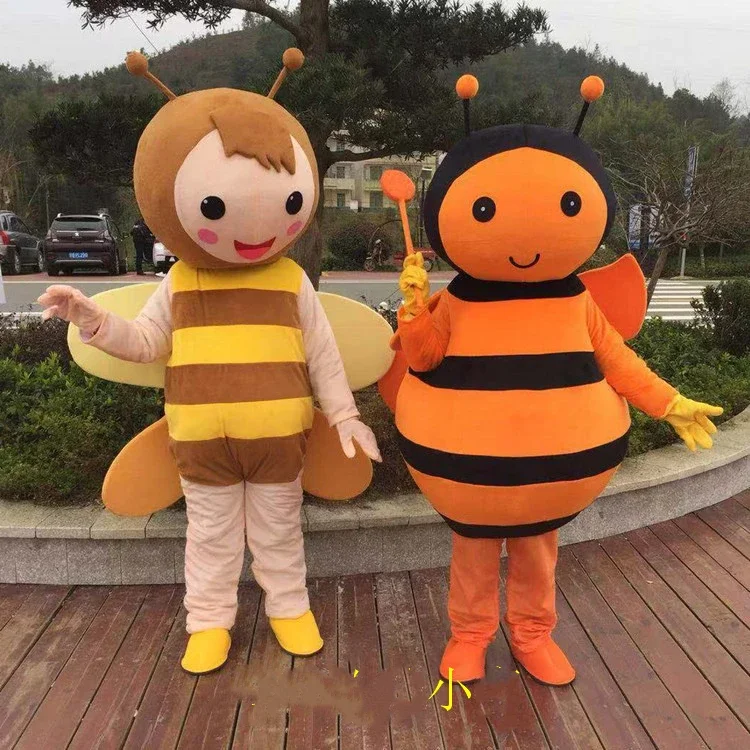 

Bee Mascot Costume Orange Bee Yellow Bee Mascot Adult Character Costume Cosplay for Halloween Chrismas Party