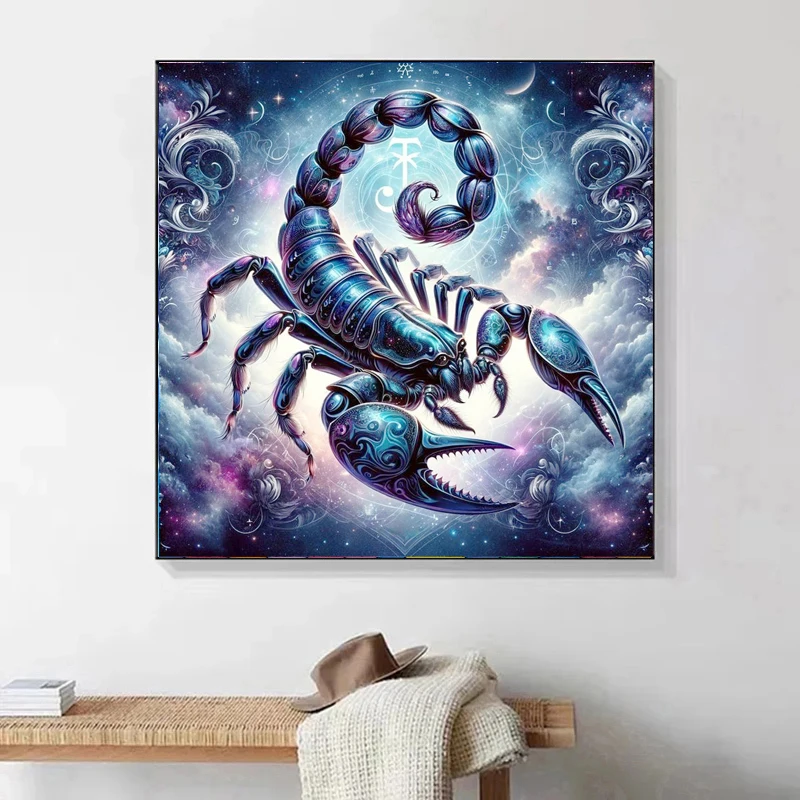 5D DIY Fairy Dust Diamond Painting Zodiac Signs Cross Stitch Kit Full Crystal Diamond Mosaic Embroidery Home Decor Handmade Gift