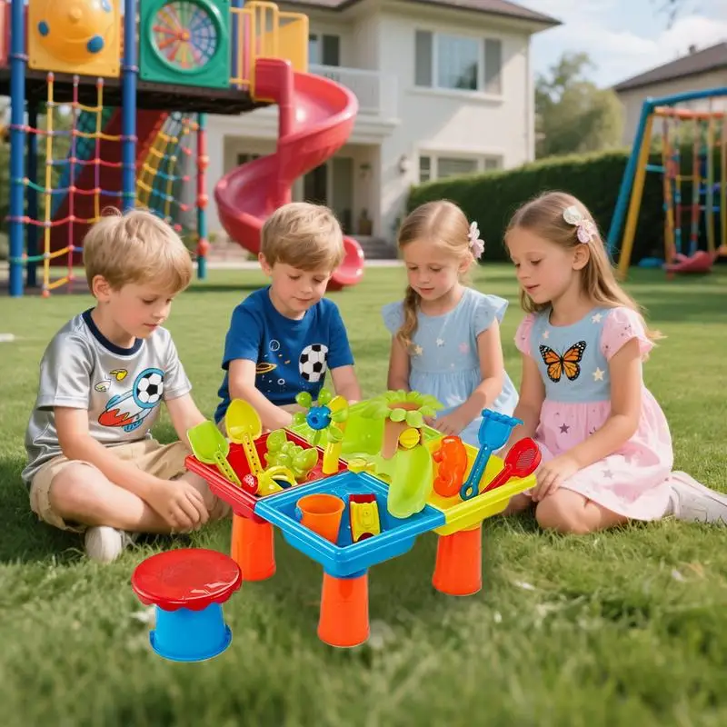 Outdoor Sand Table Sand And Water Table Beach Toys Educational Sensory Playset Bath Game Accessories Garden Toy For Indoor Boys