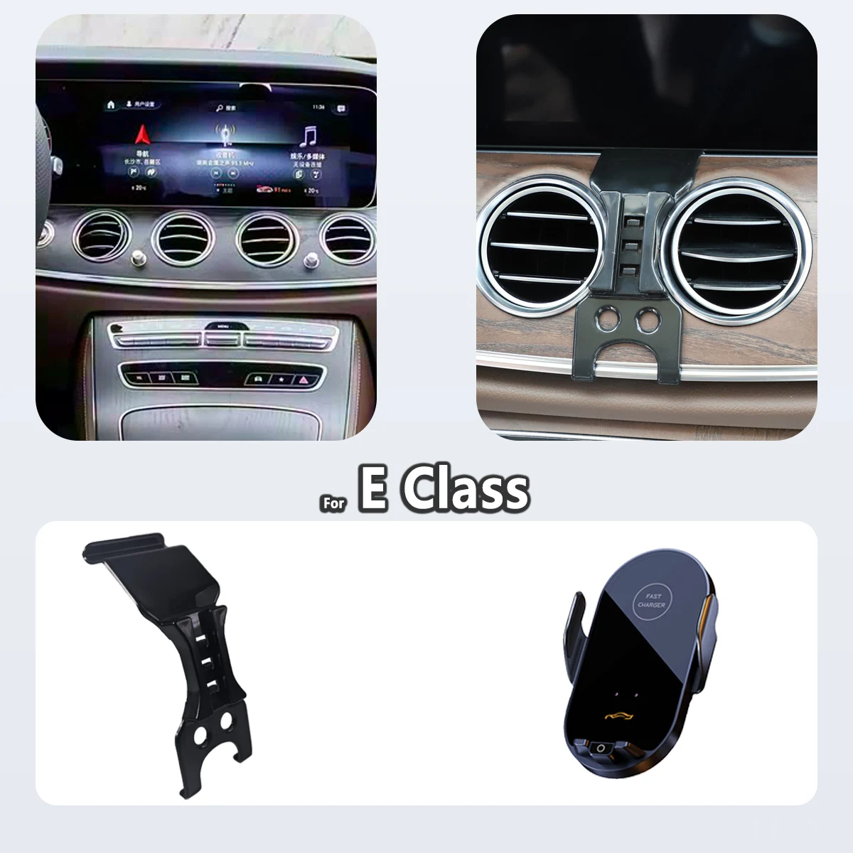 Spezieller Handyhalter für Mercedes Benz E-Klasse W213 2016-2022 Magnetische Auto-Handyhalterung mit Intelligenter Sensorik Unsichtbare Basis Zubehör