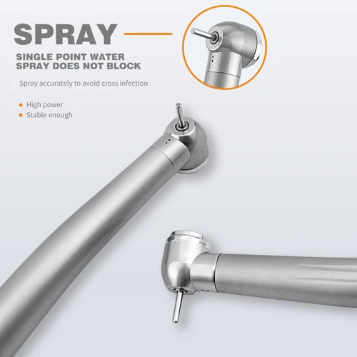 Imagen 2 del producto Pieza de mano Dental de alta velocidad, pulverizador de agua, botón pulsador de odontología, tubrina de aire, equipo de dentista, rodamientos cerámicos de 2 agujeros y 4 agujeros