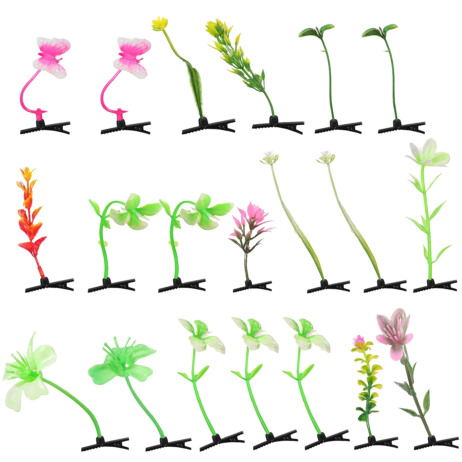 

20 pcs Plant Hair Clips Bean Sprout Accessories for Festival Party Photoshoots Cute Plastic Modeling Hairpins Styling Tools