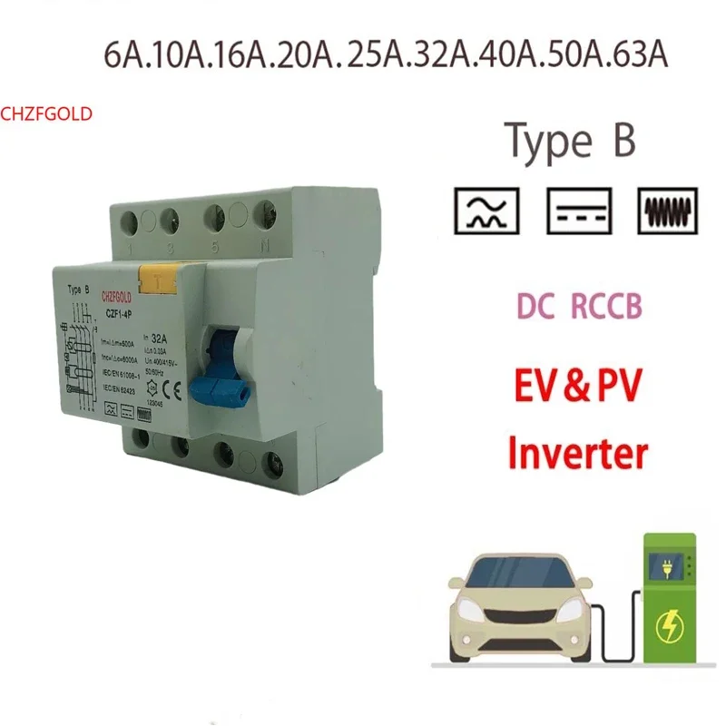 4P RCCB 25A 40A 63A Rccb 2p 40a 30ma 2 Pole Earth Leakage Circuit Breaker