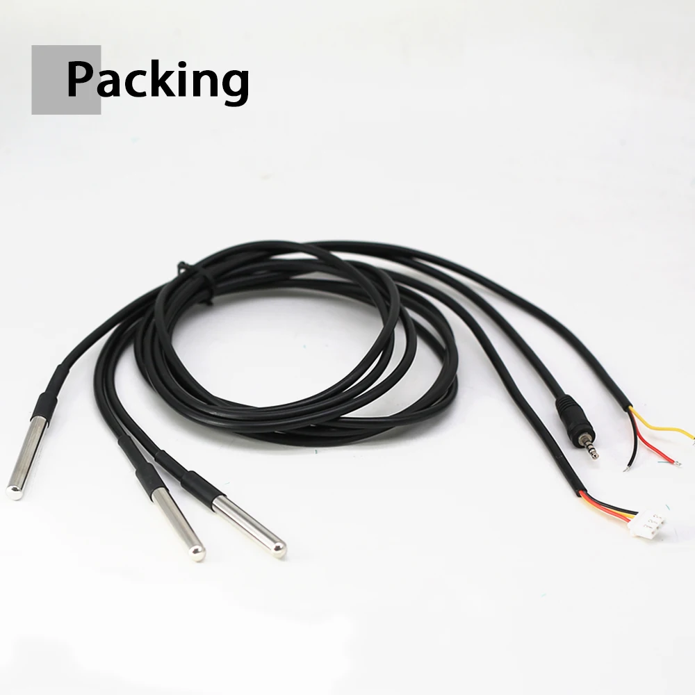 AUCHTEL DS18b20 Stainless Steel Waterproof  1/2/3m Thread Temperature Probe Temperature Sensor 18B20 Cable For Arduino