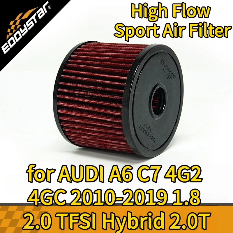 

High Flow Sport Air Filter for AUDI A6 C7 4G2 4GC 2010-2019 1.8 2.0 TFSI Hybrid 2.0T Washable Racing Intake Filters
