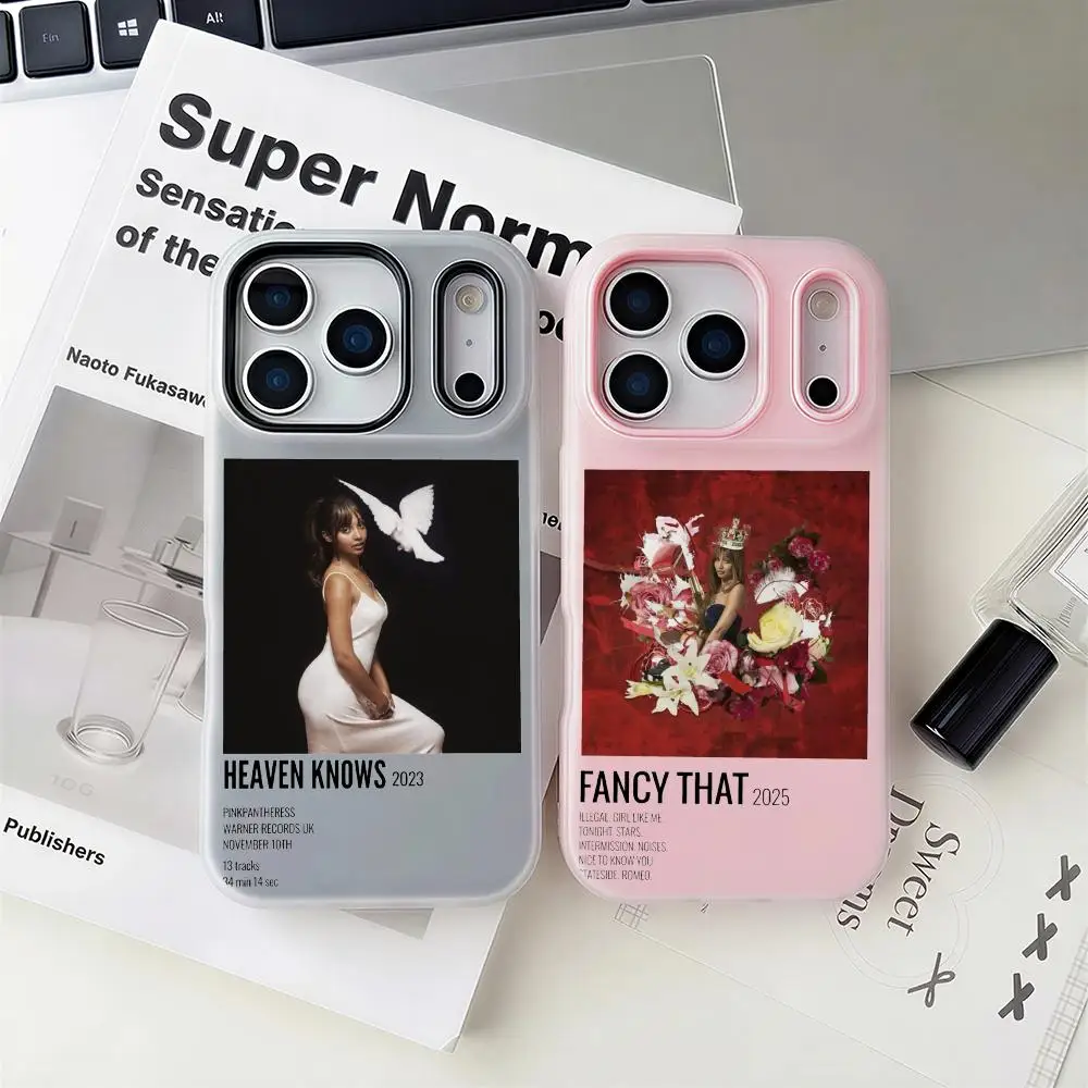 

Pink PantheressS Phone Case 2-in-1 Detachable Clear Case with Slot for Cards & Photos iPhone 12-17