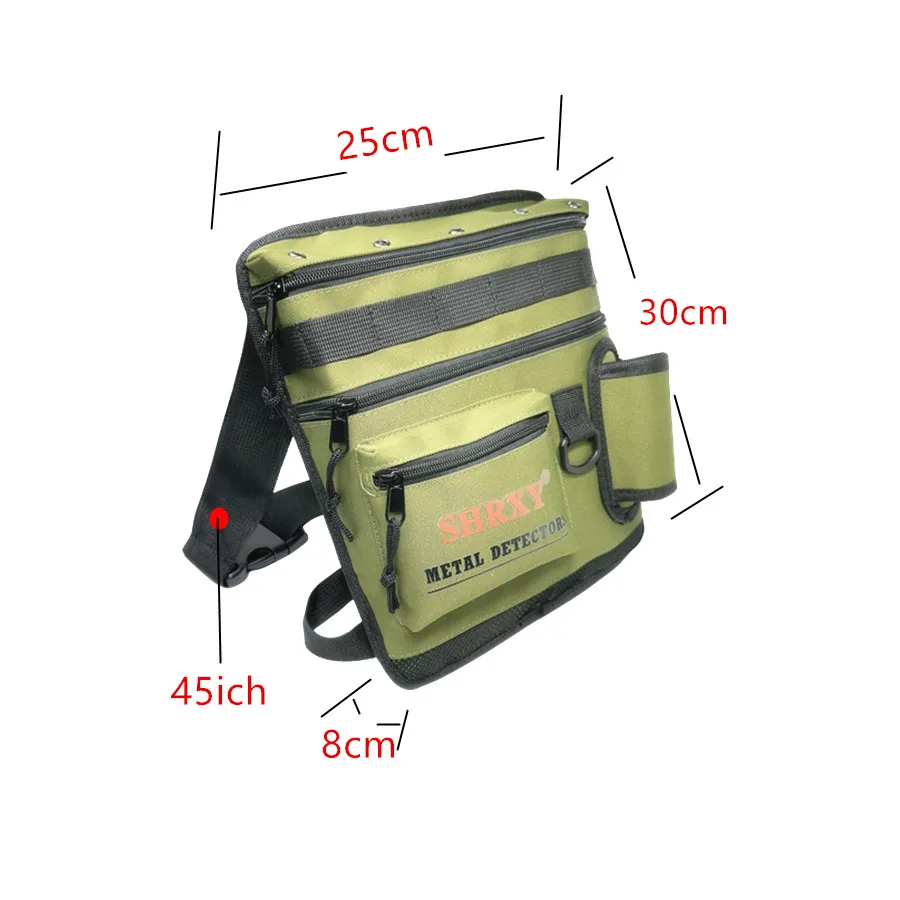 Metal Detector Pouch Bag Digger Waist Pack All Terrain Dig Pouch Garden Detecting Accessories Tools Digger Shovel Bag-green