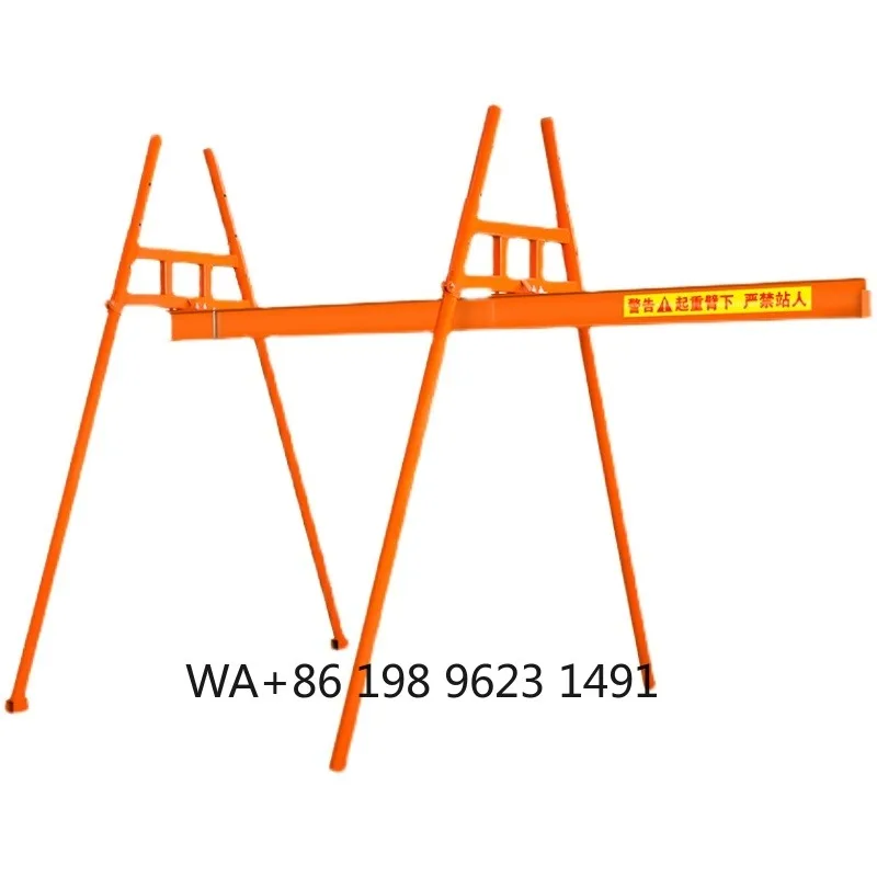Four Columns Small Davit Portable Roof Construction Crane Lifting Equipment For Building Material Industrial Handling