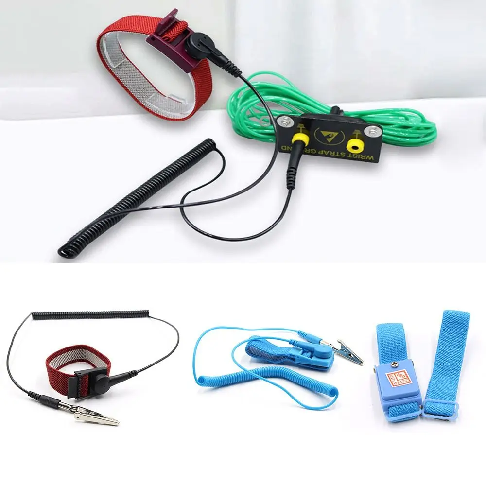 Hand Tools Anti-static ESD Strap Clip Corded Adjustable Grounding Bracelet Plastic Wireless Discharge Wrist Band Circuit Repair
