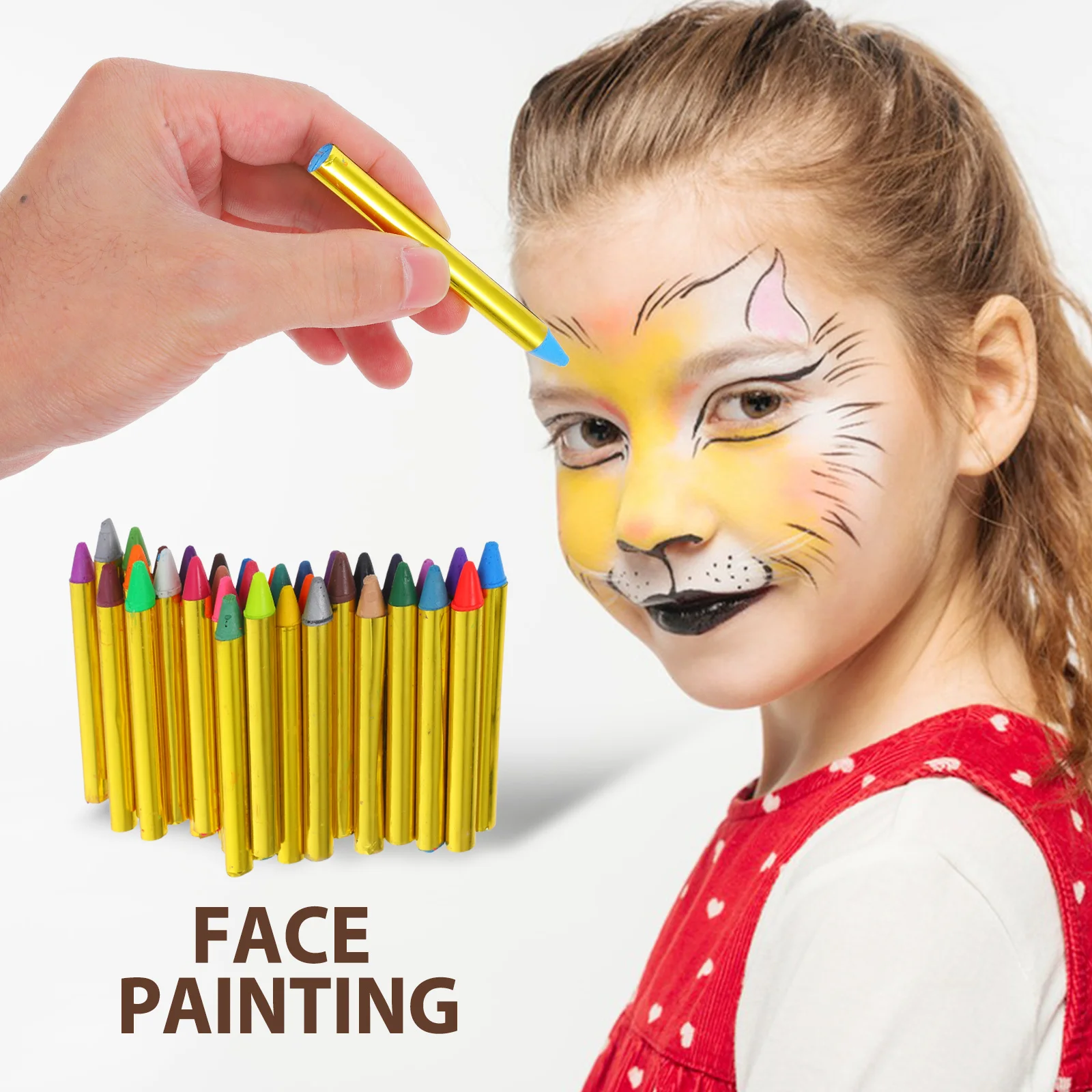 36 لونًا من أقلام تلوين طلاء الوجه آمنة وغير سامة لمكياج الجسم بألوان زاهية سهلة الإزالة طقم طلاء الوجه لـ #5