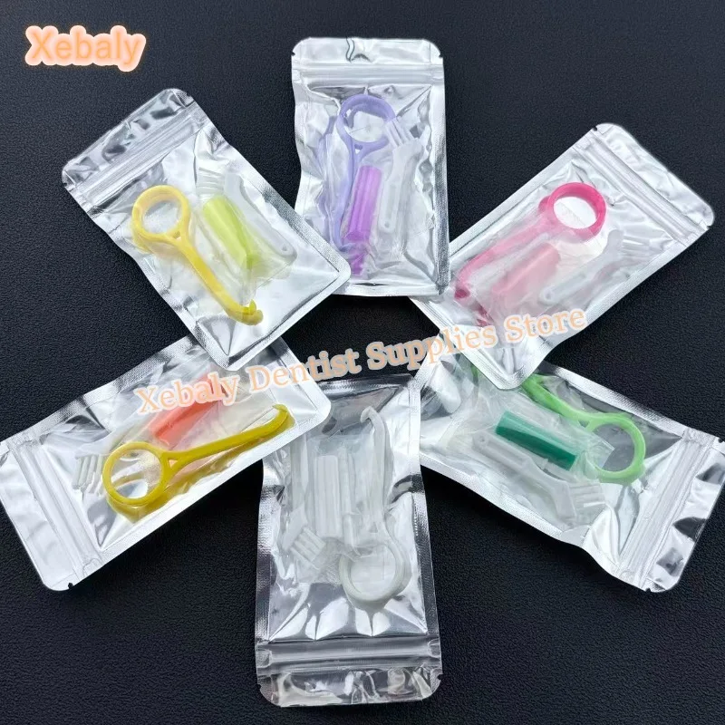 

50 упаковок ортодонтических жевательных приспособлений для выравнивания зубов, невидимых съемных брекетов, крючков для снятия брекетов, силиконовых инструментов для выравнивания зубов со вкусом фруктов