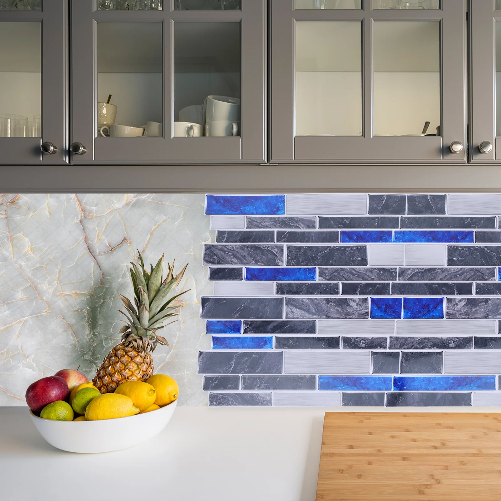 

10Pcs Waterproof PVC Marble Wall Stickers Self-Adhesive for Kitchen and Bathroom Tile Wall Stickers