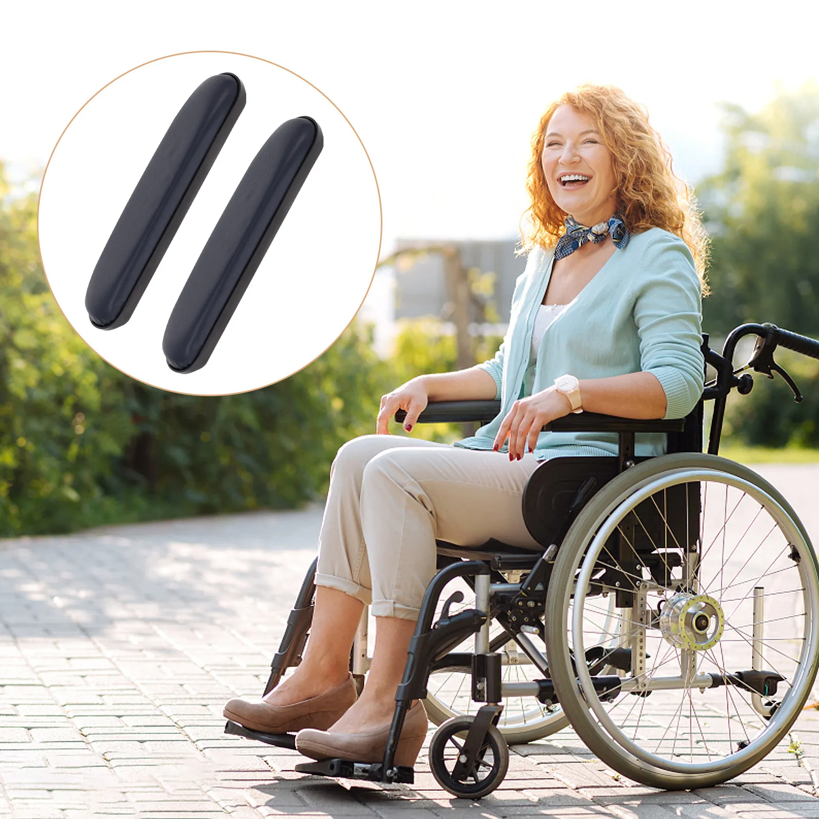 

2pcs Wheelchair Sponge Armrest Replacement Pads Comfortable Elbow Support Universal Design Fits Most Chairs Armrest Cushion
