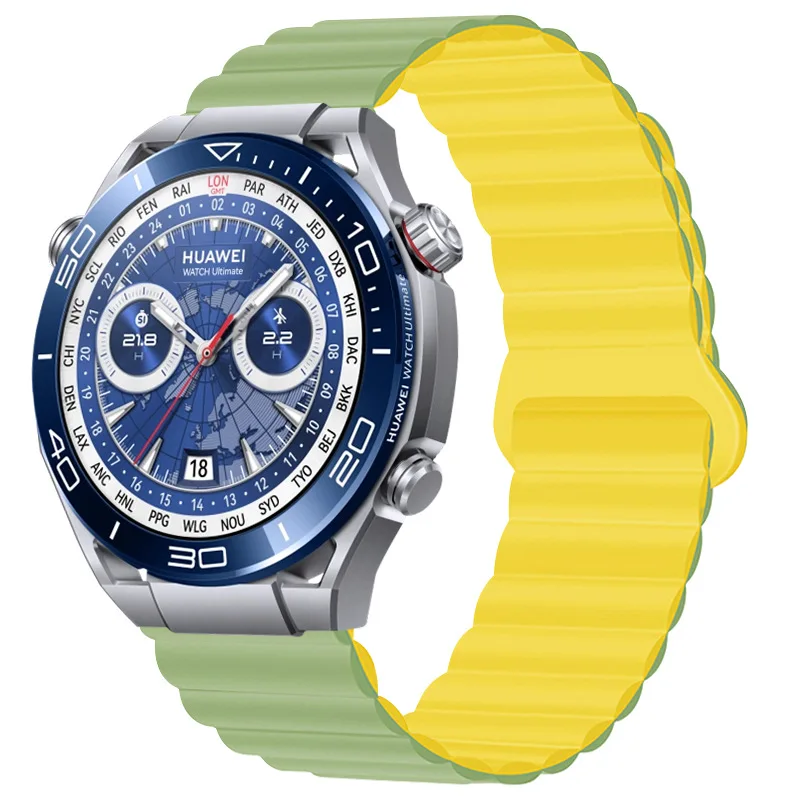 Pulseira magnética de silicone para huawei watch ultimate/buds/gt 5 pro 46mm/gt2pro/gt3 se sport band 20 22mm para huawei watch 3 4 4pro