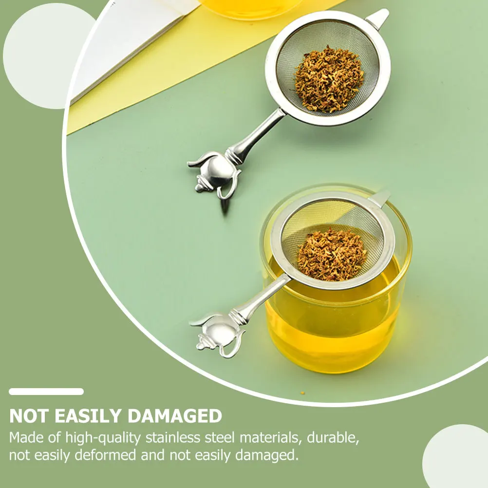 

2Pcs Tea Strainer Stainless Steel Fine Mesh Filter High Temperature Resistant Tea Infuser for Home Office Mesh Strainer
