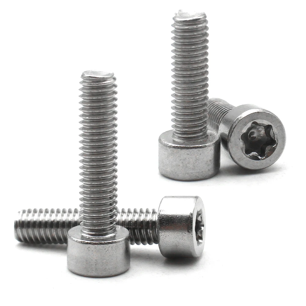 5-100pcs M1.6 M2 M2.5 M3 M4 M5 M6 M8 M10 304 Stainless Steel Cylindrical Head Six-Lobe Torx Cap Head Screw Bolt GB2671.2