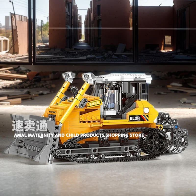 DIY City Technology MOC Wheel Loader Heavy Truck Crane Building Blocks Engineering Bulldozer Building Blocks Children's Toys