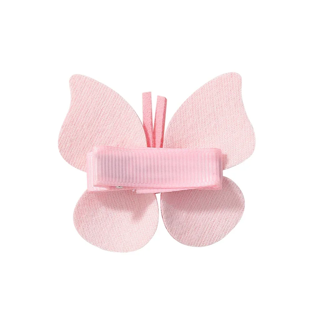 2pcs Cute Hair Accessories for Girls Baby Leather Butterfly Clips Hairpins Headband Solid Princess PU Hair Bow Safe Hair Clips