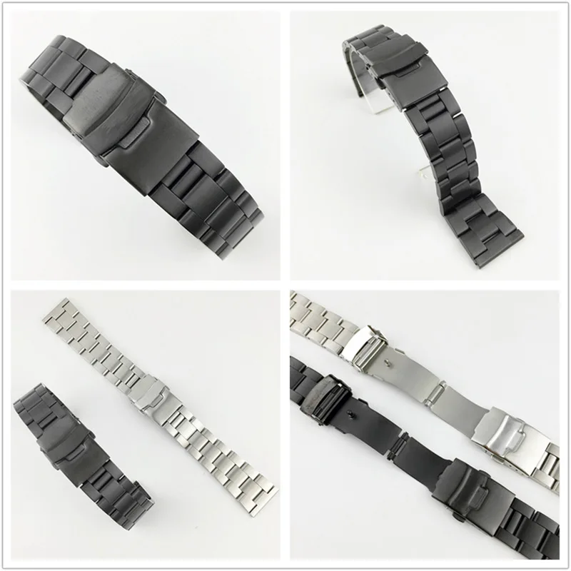 Stainless Steel Replacement Watch Band 18mm 20mm 22mm 24mm 26mm Watch Straps Double Lock Buckle Diving Silk Strap Metal Bracelet