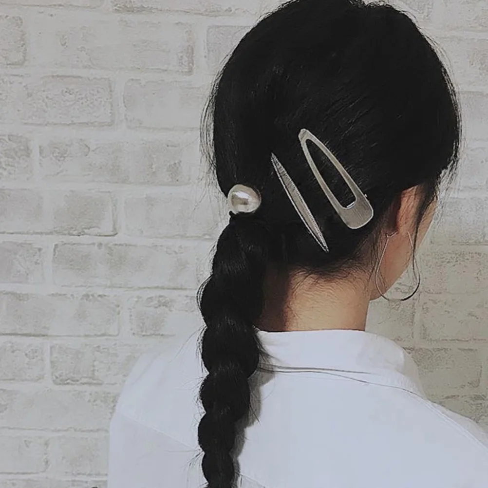 

4PC Brushed Hairpins Personality Girl Heart Exquisite Retro Metal Curved Hair Accessories (Mixed Color)