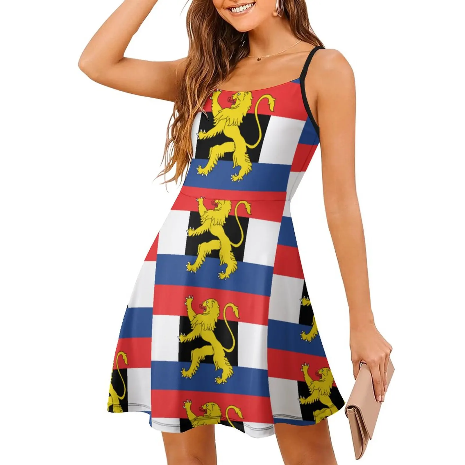 Flag of Benelux Funny Sexy Woman's Clothing Women's Sling Dress Funny Novelty  Clubs The Dress