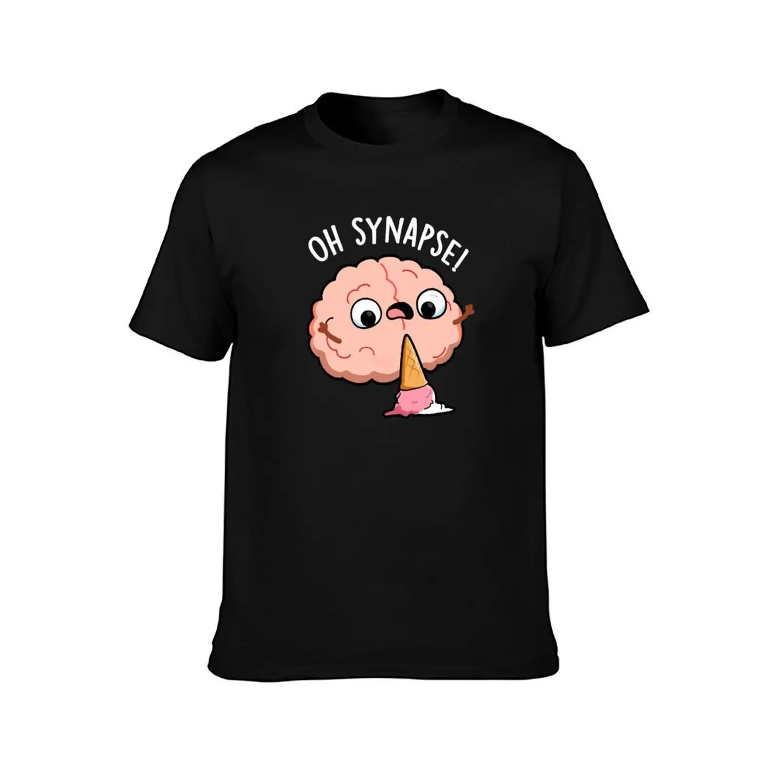 Oh Synapse Funny Brain Puns (Dark BG) T-Shirt Sweat Resistant Workout Tee Shirt T-Shirt