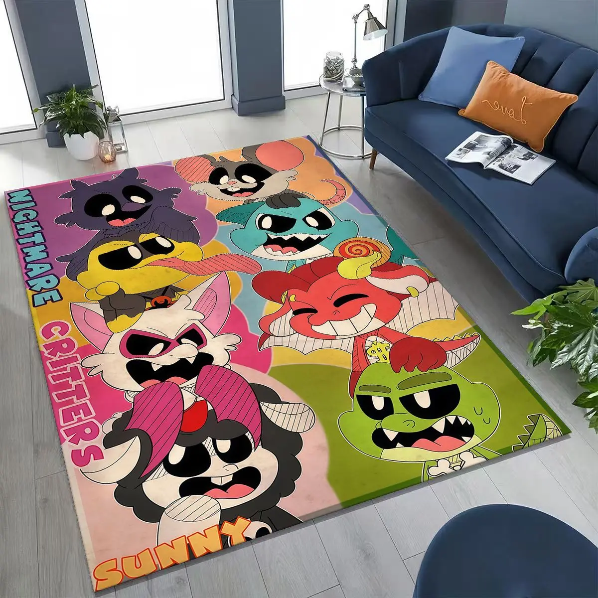 

Cartoon S-Smiling C-Critters Craftycorn Catnap Rug for Bedroom Living Room Sofa Home Doormat Decor,Large Kid Non-slip Floor Mat