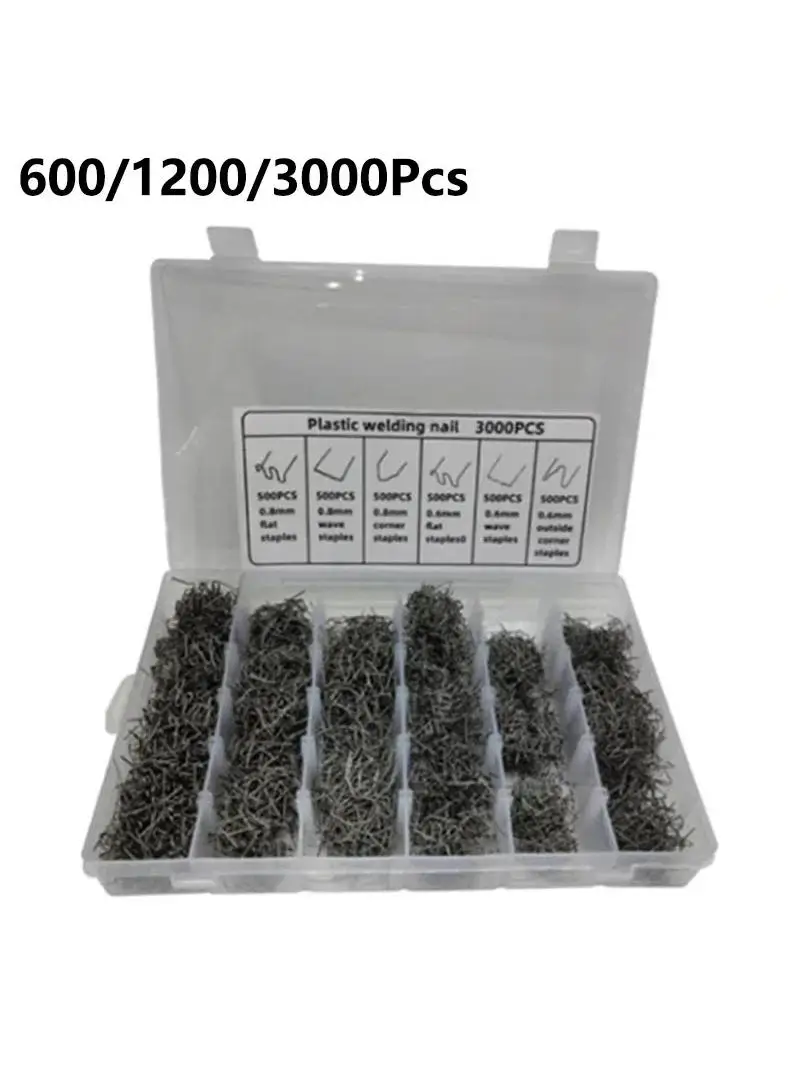 Machine à souder pour réparation de pare-chocs, agrafe à chaud en plastique, fer à souder en forme de S, pour réparation de voiture, 600/1200/3000 pièces