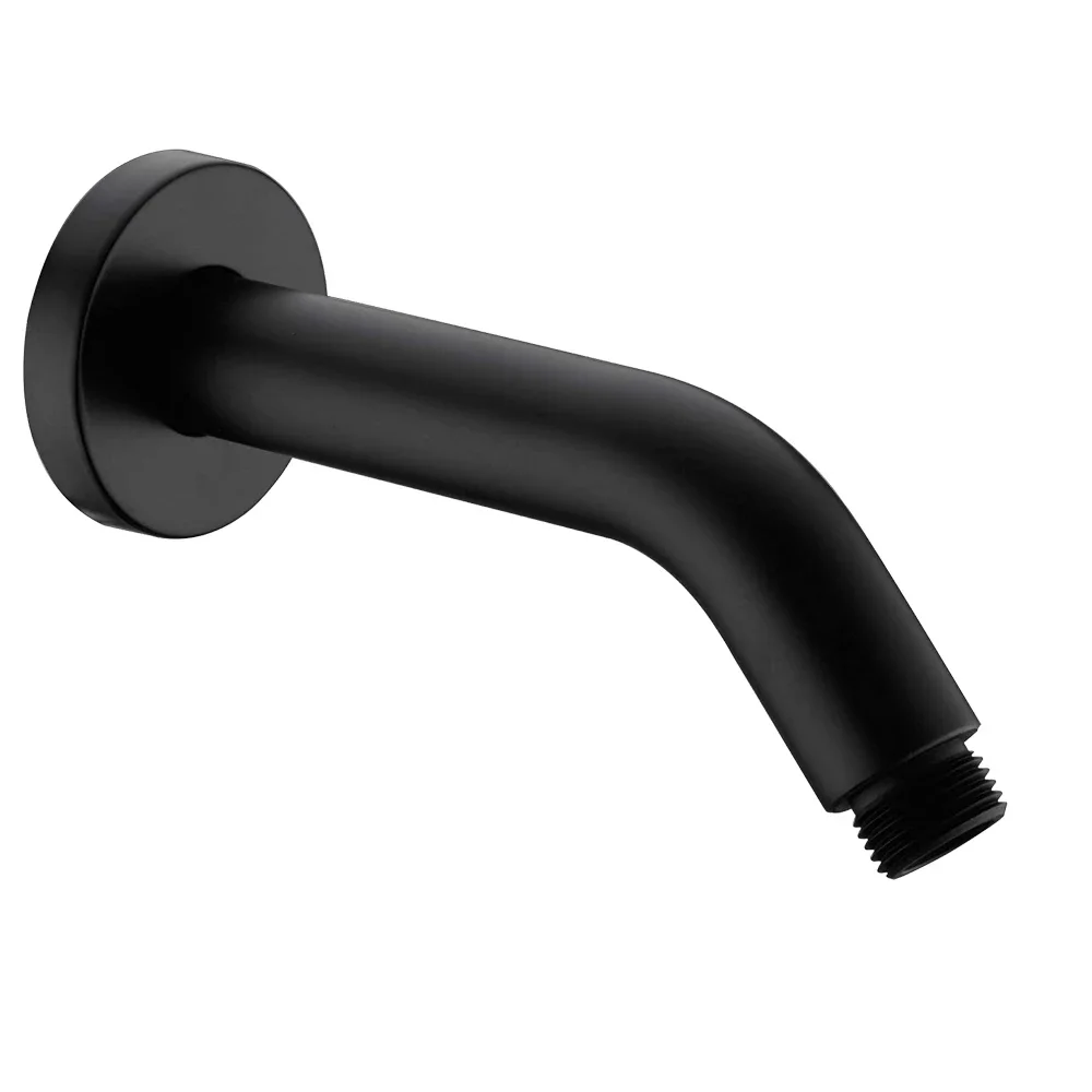 

6 Inch Wall Mounted Shower Arm Replacement for Fixed Shower Head Matte Black Extension Rod Flange Faucet Bathroom Accessories