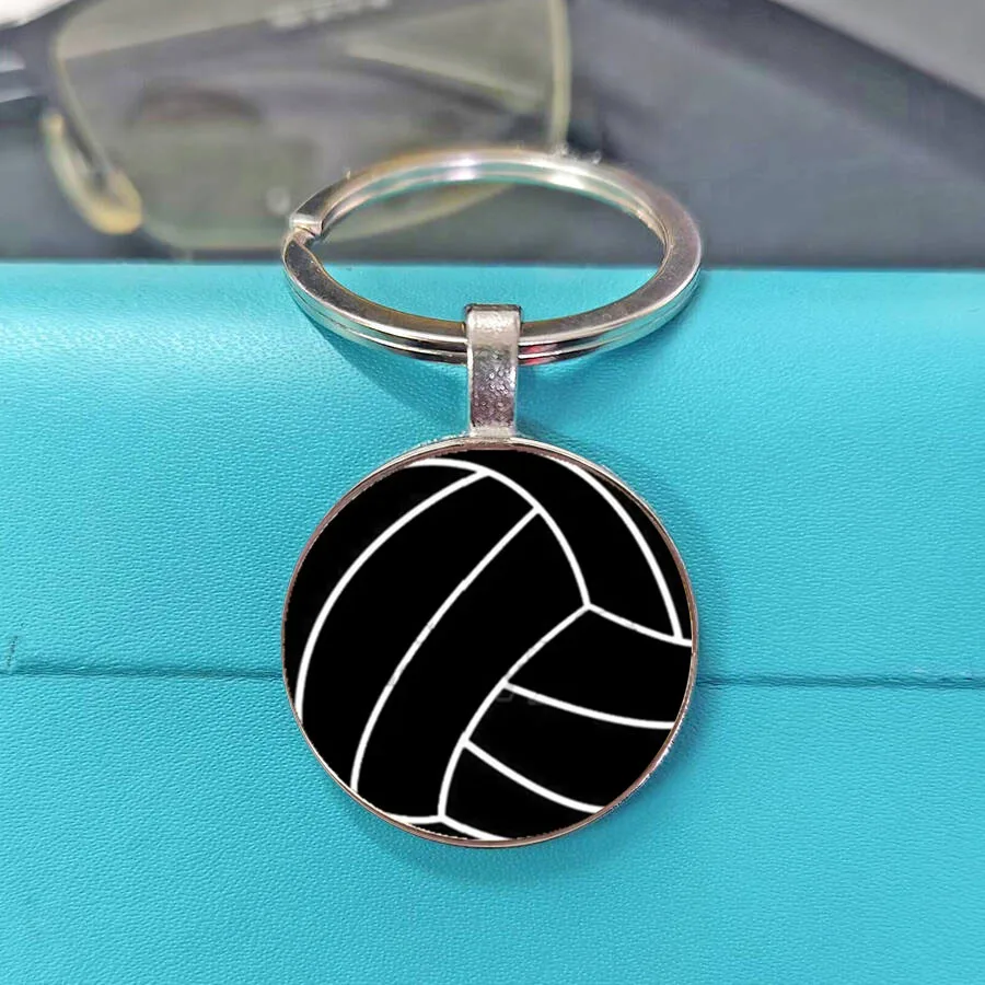 New Handmade Circular Volleyball Pendant Keychain Sports Gift For Volleyball Fans