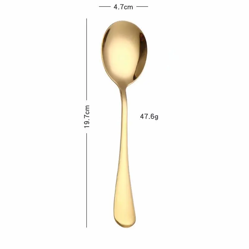 2PCS Golden Salad Spoon Fork Salad Spoon Stainless Steel Cutlery Set Service Spoon Set Colorful Unique Spoon Kitchen Tool