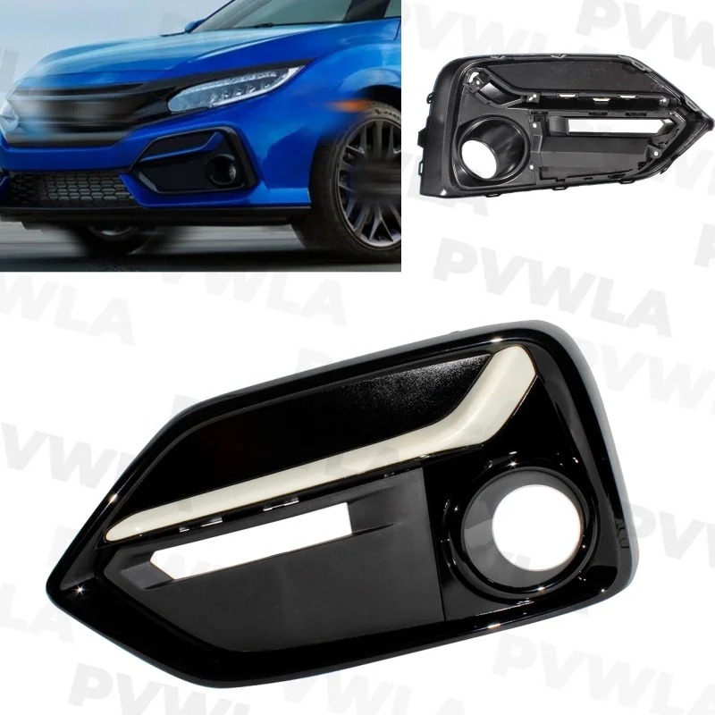 

1pc Left Side Fog Light Lamp Grille Cover Housing For Honda Civic 5 Door Hatchback 2017 2018 2019 2020 2021 Car accessories