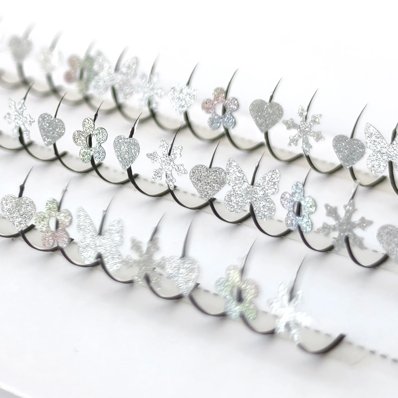 Honey Silvery Snowflake Fairy Eyelashes Shiny Star Lashes Glitter Flower Party Eyelash 10-15mm