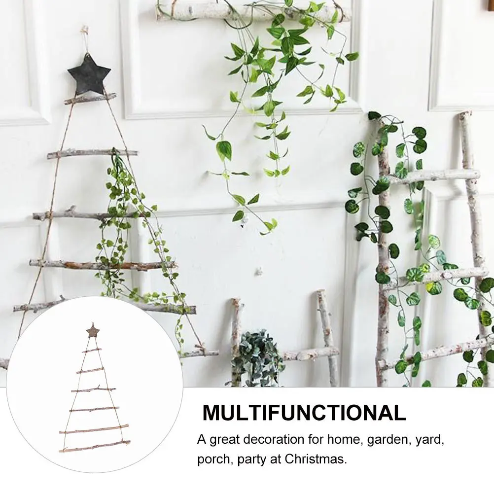 

1Set Wooden Hanging Decor Brown Christmas Tree Shape Pendant Xmas Decor Festival Wall Hanging Christmas Party Supplies