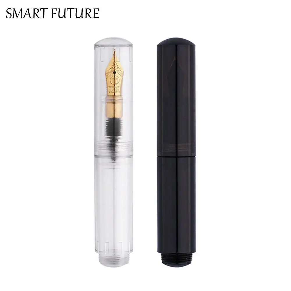 

Portable Transparent Fountain Pens Starry Sky Fine Pointed Writing Ink Pen Handwritten Short Mini Pocket Pen Student