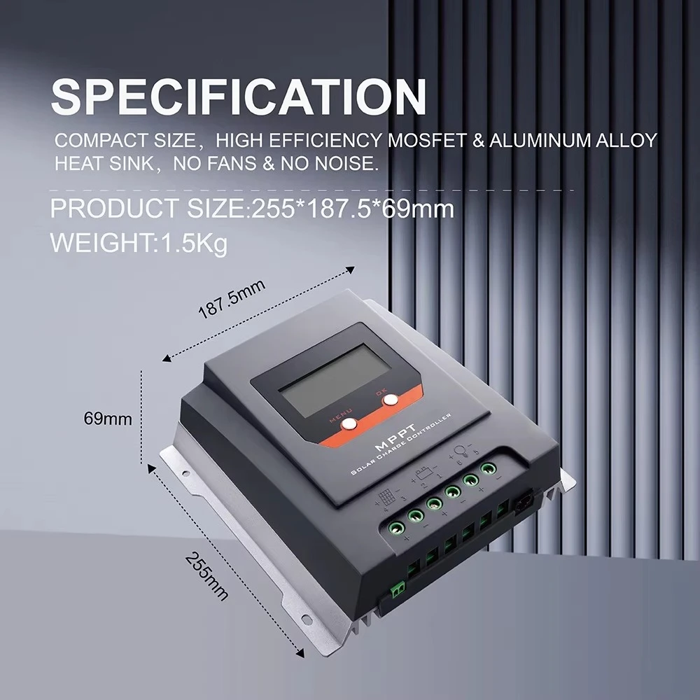 

Bluetooth RS485 Function 12V 24V Gel Acid Lithium MPPT Solar Charge Controller 20A 30A 40A Controller