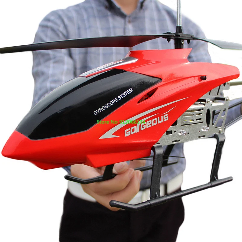 150M 80CM Large Alloy Electric RC Helicopter Drone Model Toy 3.5CH Anti-Fall Body LED Light Remote Control Helicopter Aircraft