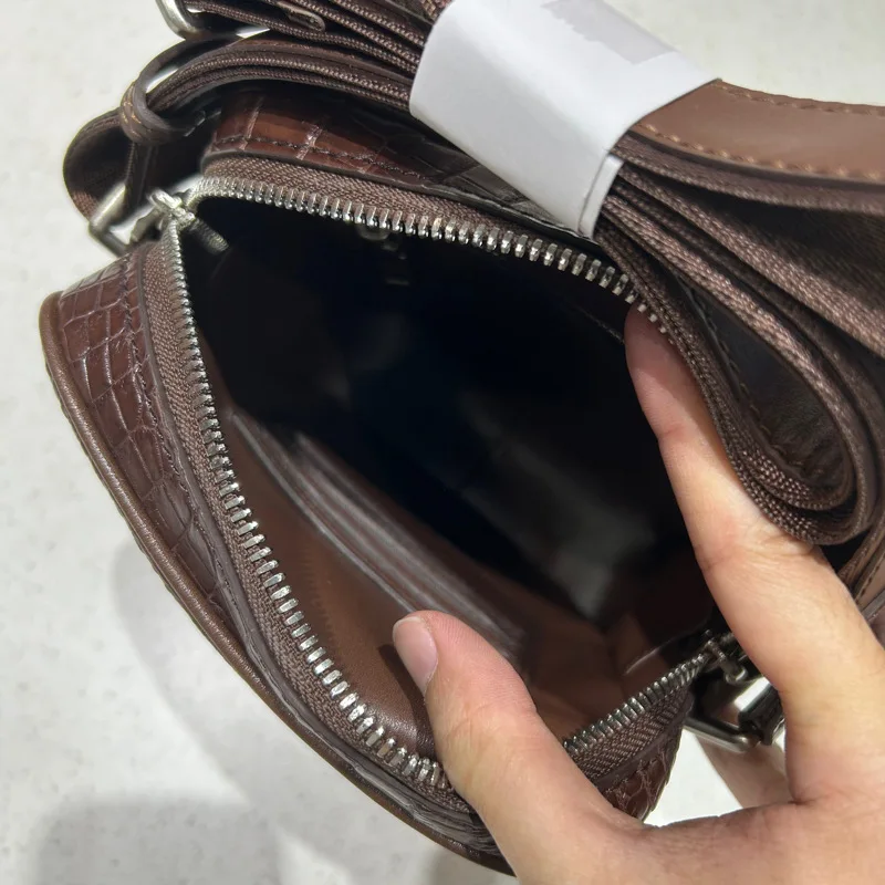 2025 New Crocodile Leather Skull Shoulder Bag For Men's Casual And Versatile Real Back Bone Leather Crossbody Bag 45 - view 5
