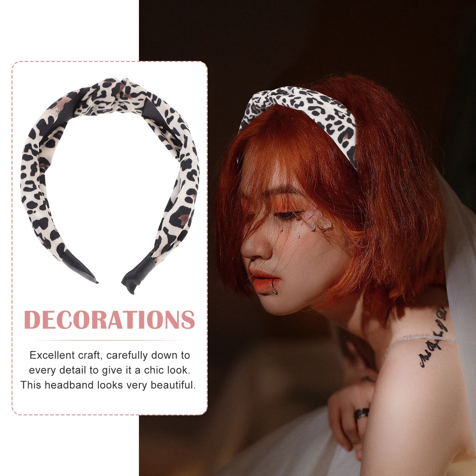 

Набор из 3 леопардовых повязок на голову с узлом, широкие повязки для волос, стильные аксессуары для волос для женщин и девушек, для вечеринок и повседневного использования, эластичные, удобные