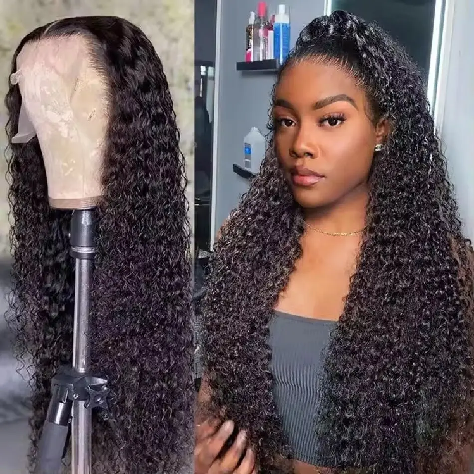 

Jerry Curly 13*4 Real Hd Lace Front Human Hair Wigs With Baby Hair Kinky Curly Pre Plucked Lace Frontal Wigs For Black Women