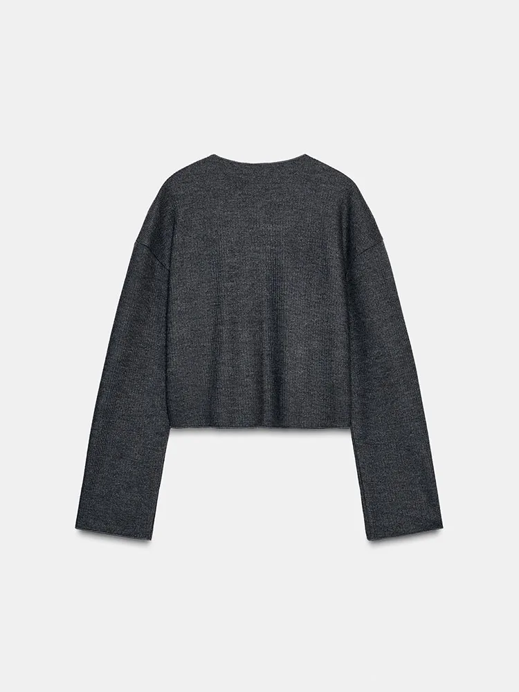 Faionable ronde Ne Long Sve gestreepte bloemen geribbelde jas nieuwe collectie winter dames ort bovenkleding knoopsluiting