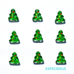 Green Color Glass Christmas Tree Beads Painted Bracelet Spacer Handcraft Charms Necklace Making Departments Jewelry Accessories