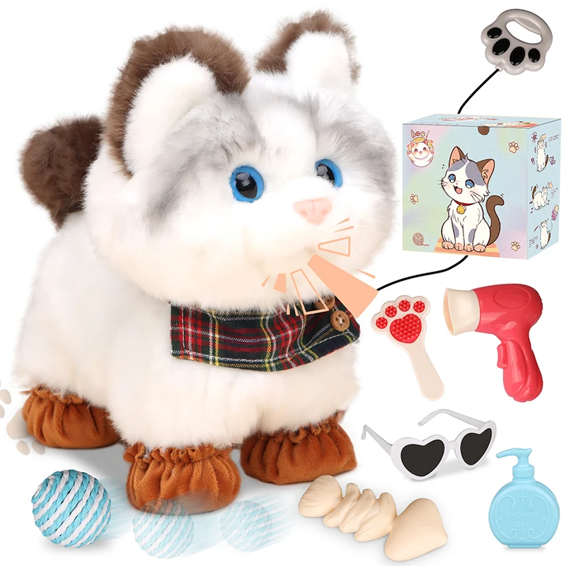 

Interactive Walking Toy Ragdoll cat for Kids Controlled with Remote And Waggling Tail Ideal Birthday Or Gift Plush toys