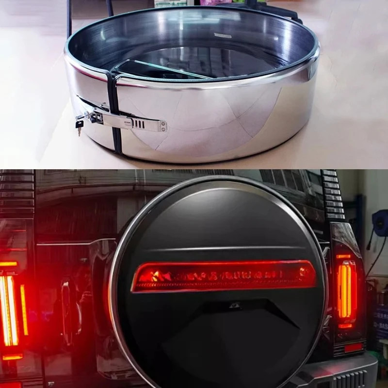 

Car Spare Tire Cover Fit for JETOUR Traveler T2 2023-2024 8AT Full-size Spare Tire Shell with Light Car Exterior Accessories