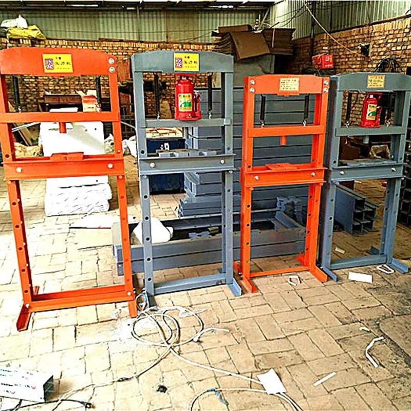 

32T Hydraulic H-Frame Garage Floor Adjustable Shop Press with Plates 6T/12T Orange for Garages or Professional Shops