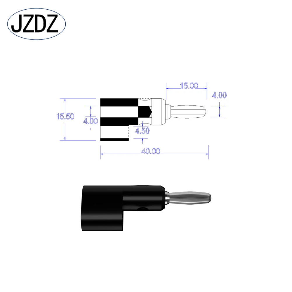 JZDZ 10pcs 4mm Banana Plug Pin Copper Electrical Connector Adaptor DIY tools Parts J.10025