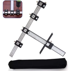 Punch Locator Tool,Adjustable drill Template Guide Tool, Drilling Holes for Installation of Doors Drawer Handles Knobs Pull