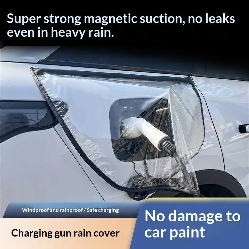 EV Charging Port Waterproof Cover Rainproof Dustproof High Temperature Resistant Shield for Summer Outdoor EV Charging